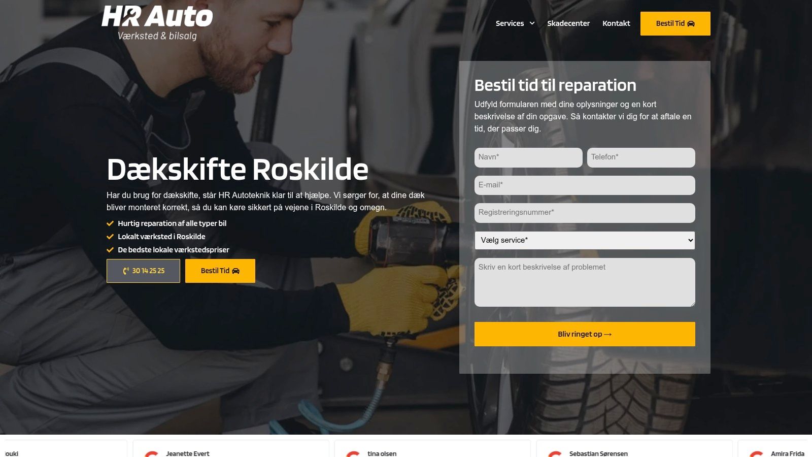 Dækskifte Roskilde med mulighed for gratis lånebil