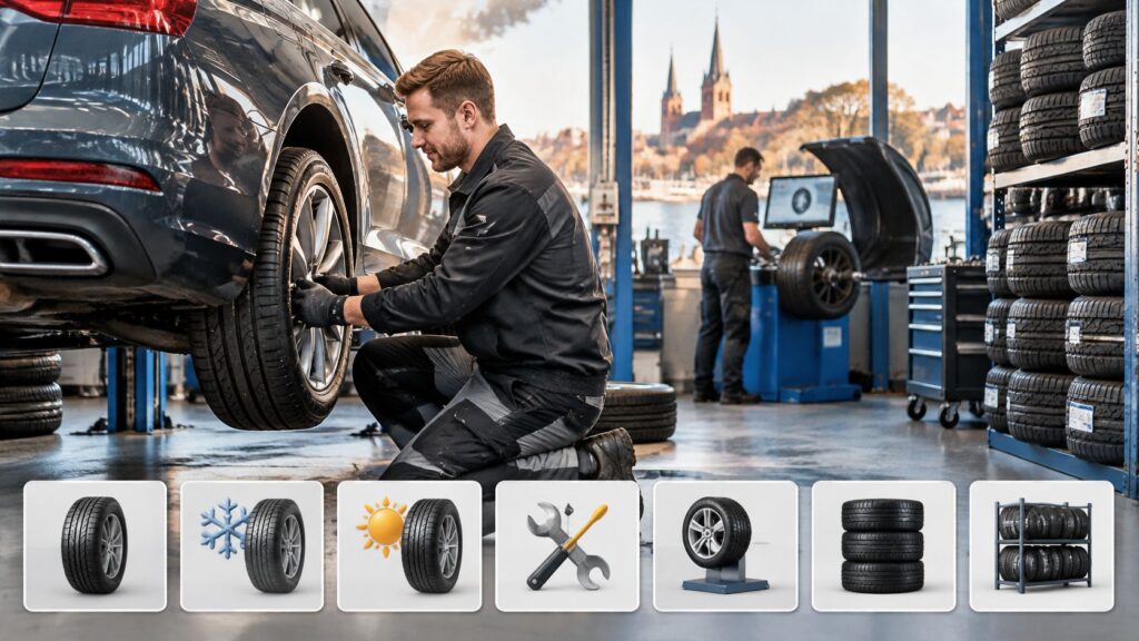 HR Autoteknik bilværksted - automekaniker arbejder på bil i værksted.